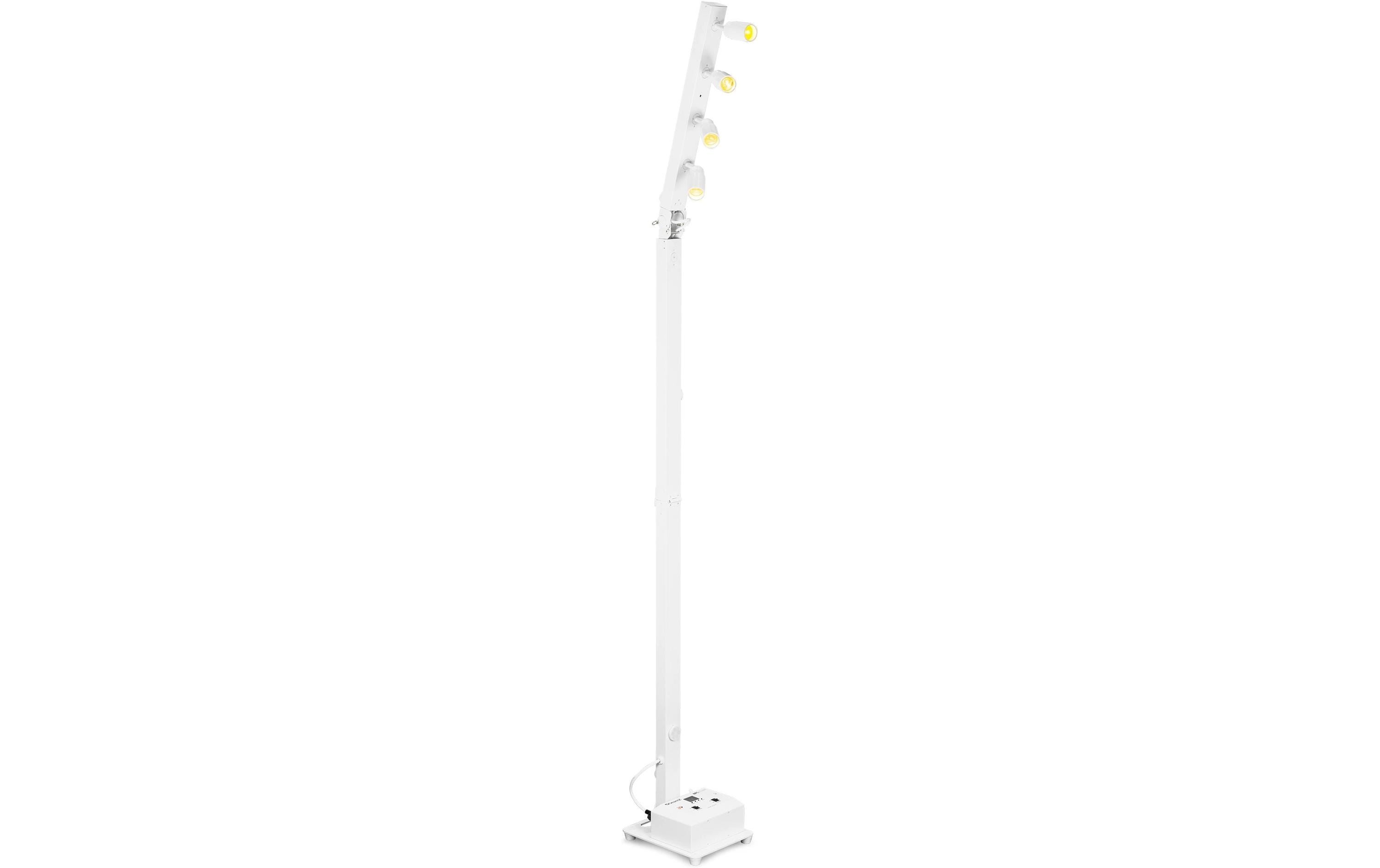 BeamZ BPL410 Weiss Standleuchte mit 4 Spots und Akkubetrieb Weiss
