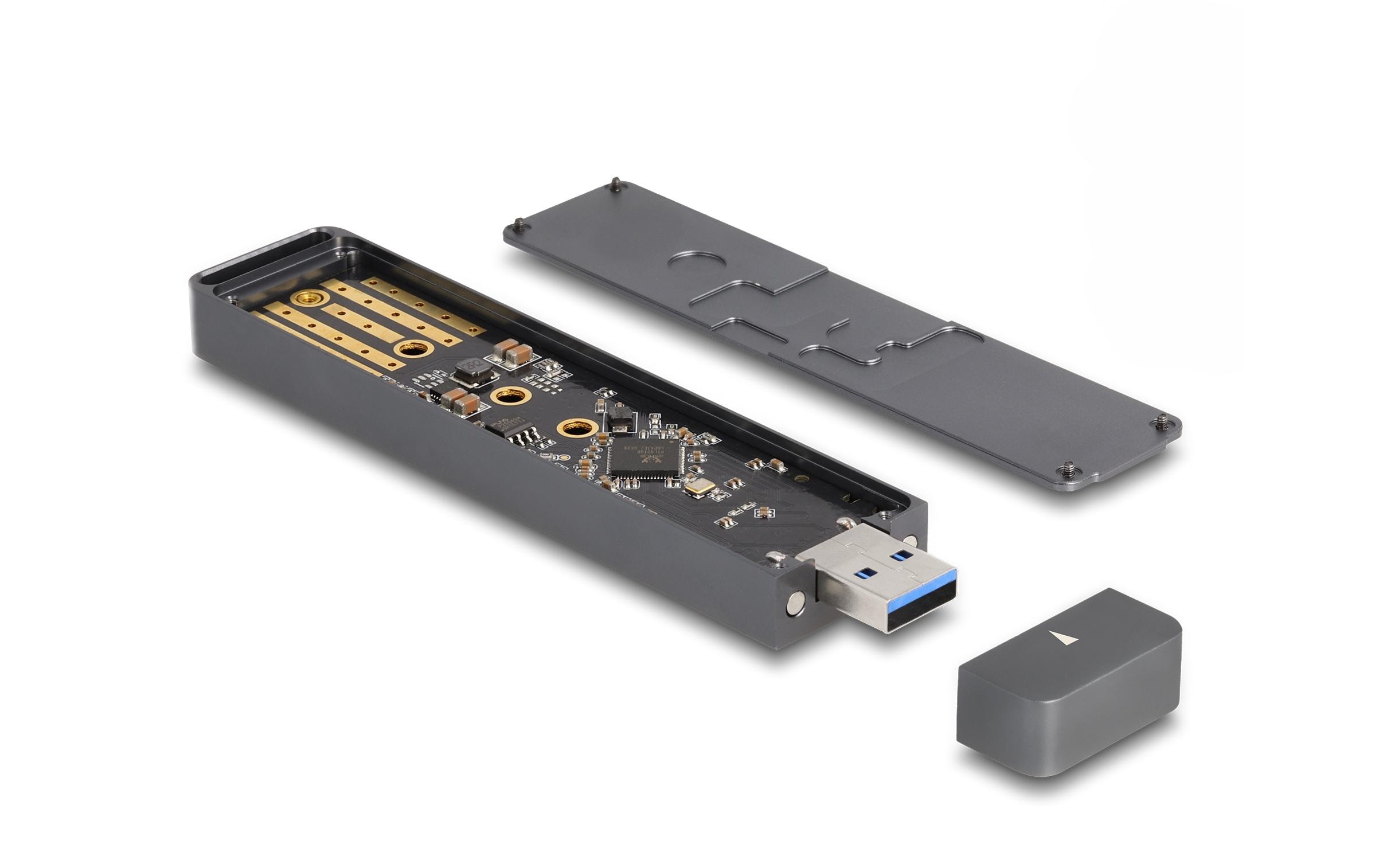 Delock Externes Gehäuse M.2 NVMe PCIe SSD, SATA SSD mit USB-A Delock Externes Gehäuse M.2 NVMe PCIe SSD, SATA SSD mit USB-A