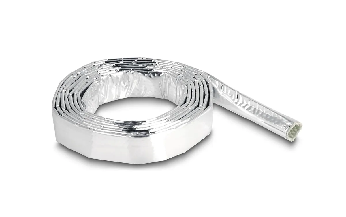 Delock Kabelschlauch aus Glasfasergeflecht / Alu 2 m x 10 mm Silber Delock Kabelschlauch aus Glasfasergeflecht / Alu 2 m x 10 mm Silber