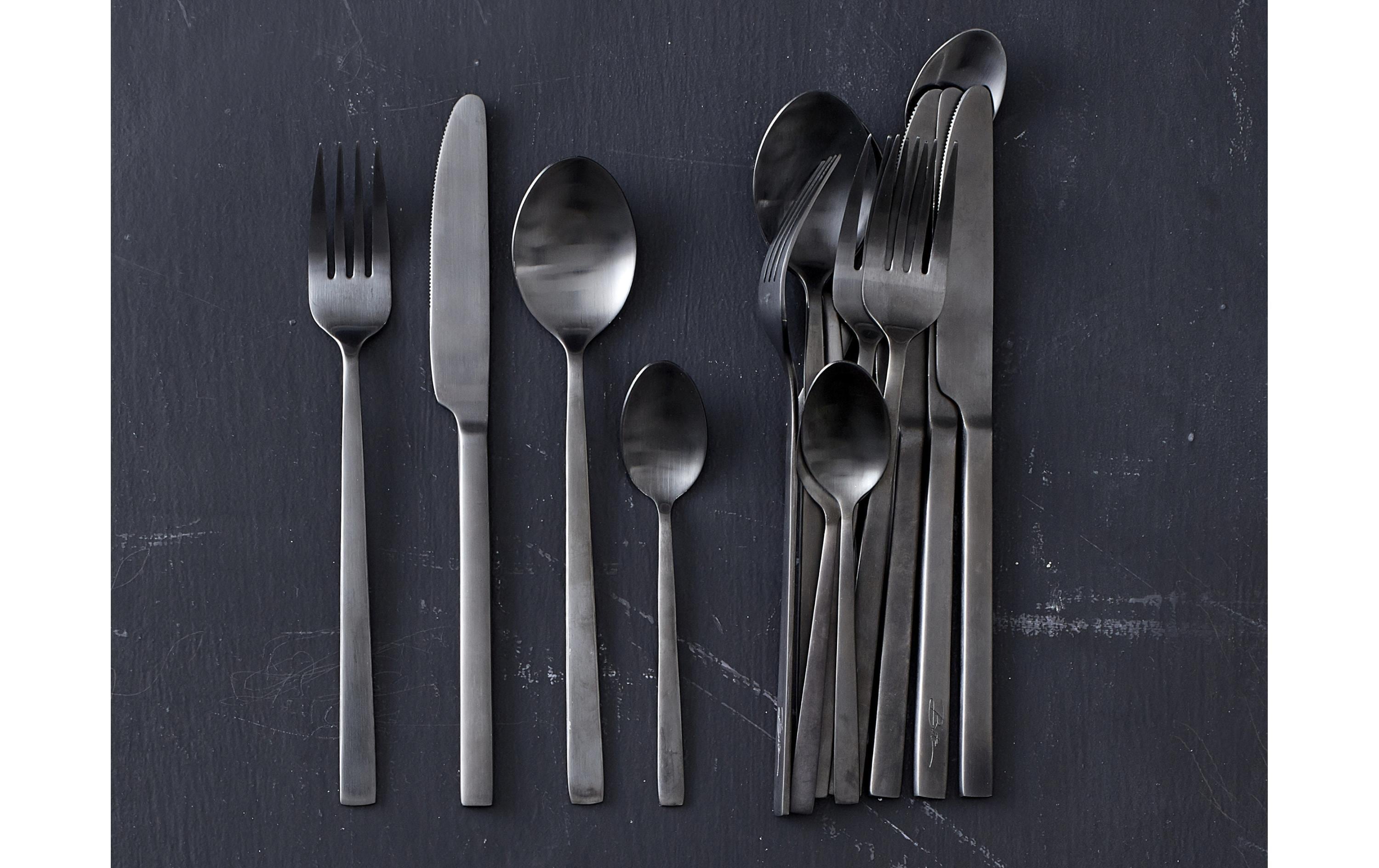 Bitz Besteck-Set 16-teilig, Schwarz