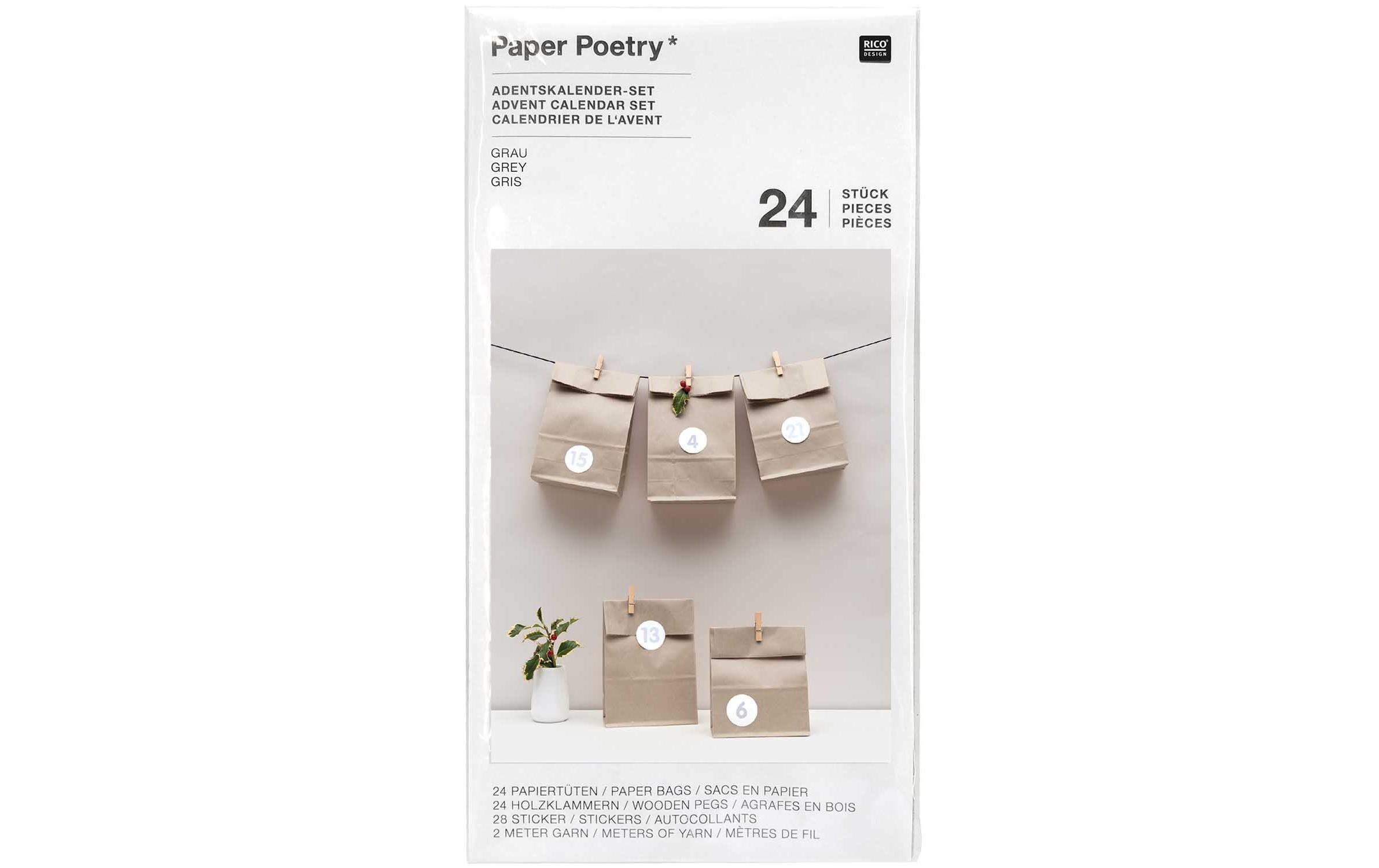 Rico Design Adventskalender Set Grau