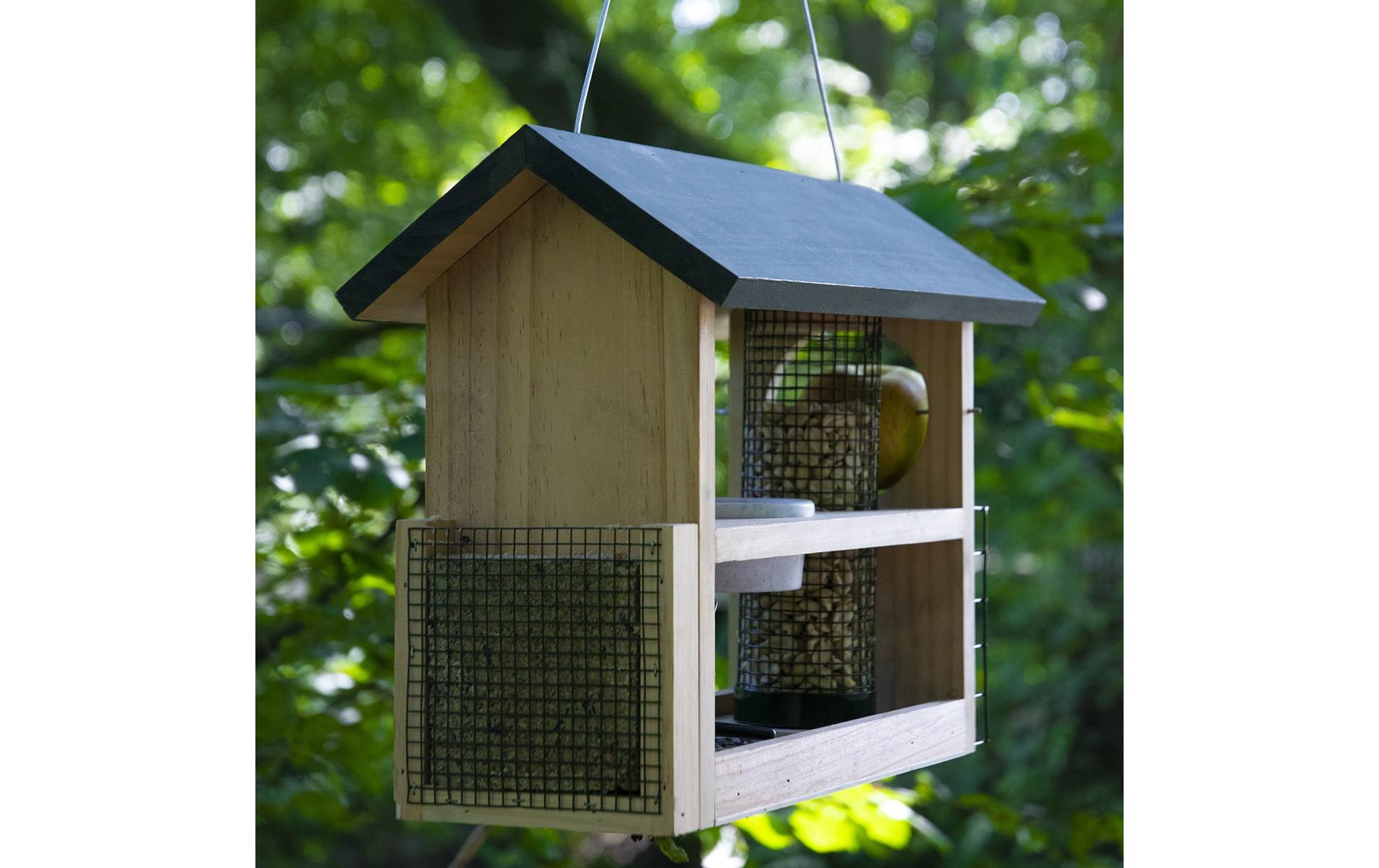 dobar Vogelfutterstation 7-in-1, 39 x 19 x 29 cm, Holz