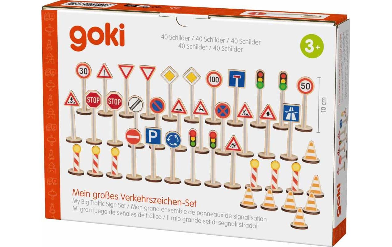 Goki Spielset Mein grosses Verkehrszeichen-Set 40-teilig