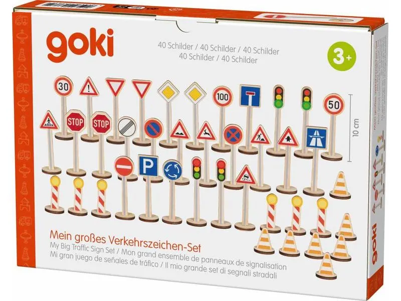 Goki Spielset Mein grosses Verkehrszeichen-Set 40-teilig Goki Spielset Mein grosses Verkehrszeichen-Set 40-teilig