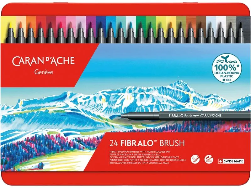 Caran d'Ache Filzstift Fibralo Brush mit 24 Farben Caran d'Ache Filzstift Fibralo Brush mit 24 Farben