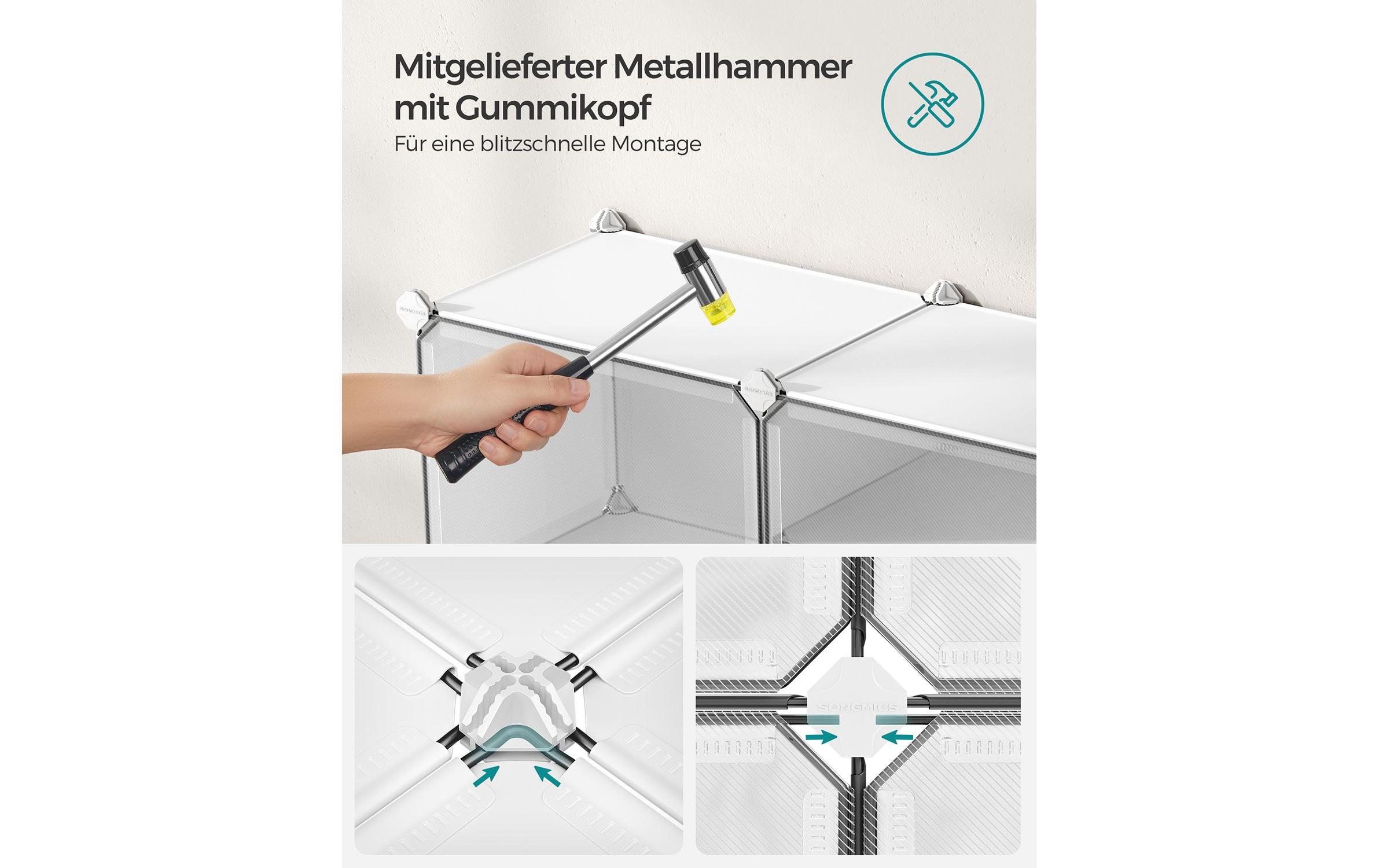 Songmics Schuhregal Schuhregal 82 x 32 x 122 cm, Weiss