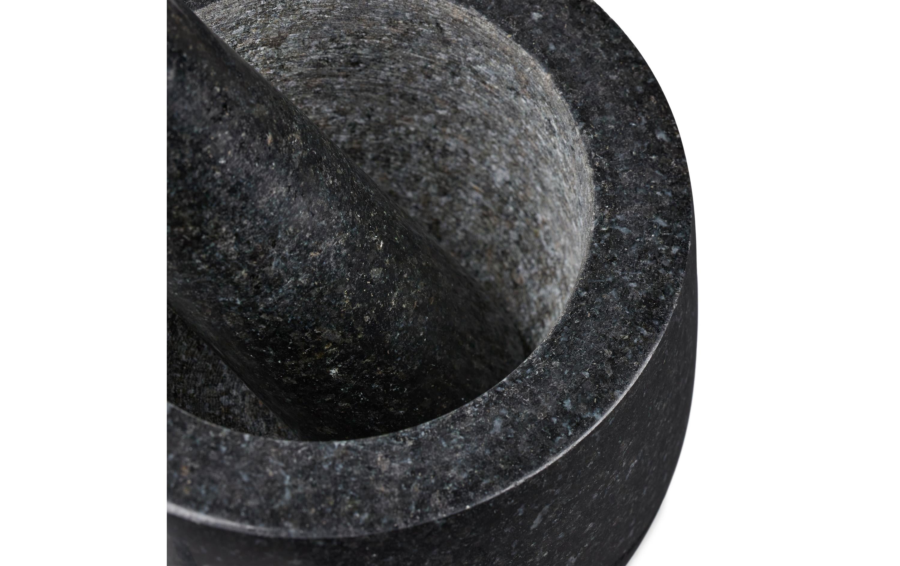 relaxdays Mörser mit Stössel 12 cm, Granit