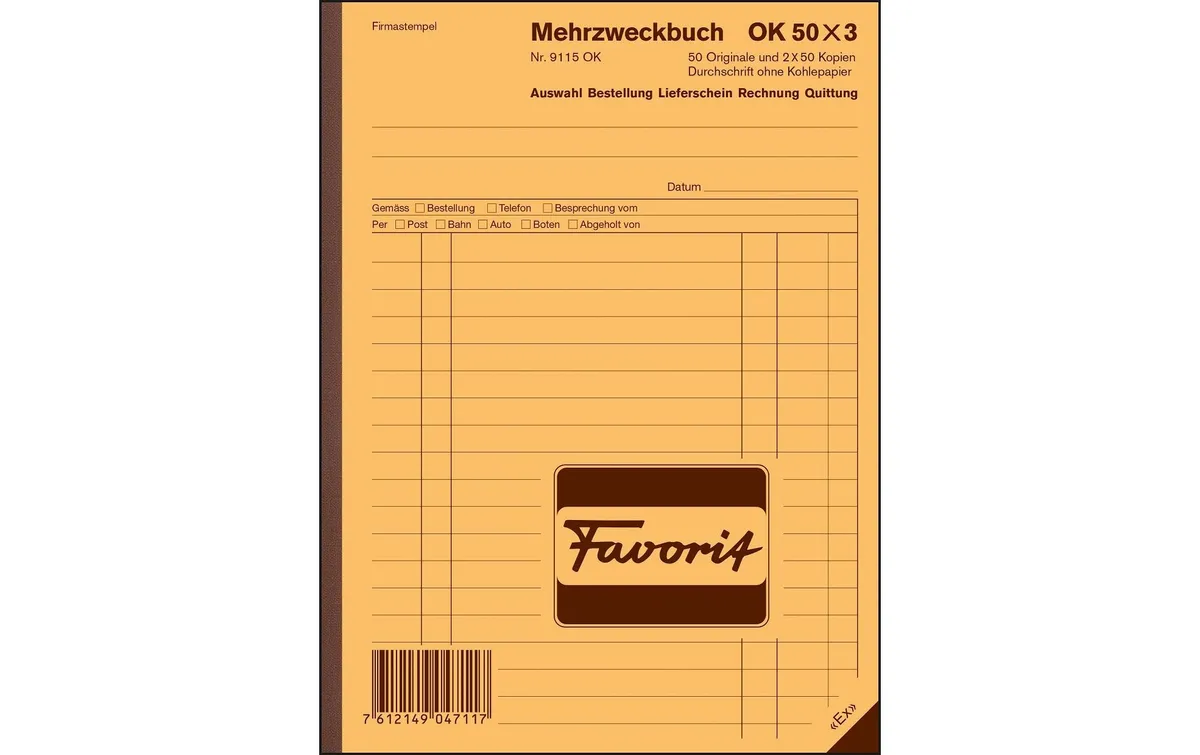 Favorit Durchschreibebuch A5 Mehrzweckbuch, Blau Favorit Durchschreibebuch A5 Mehrzweckbuch, Blau