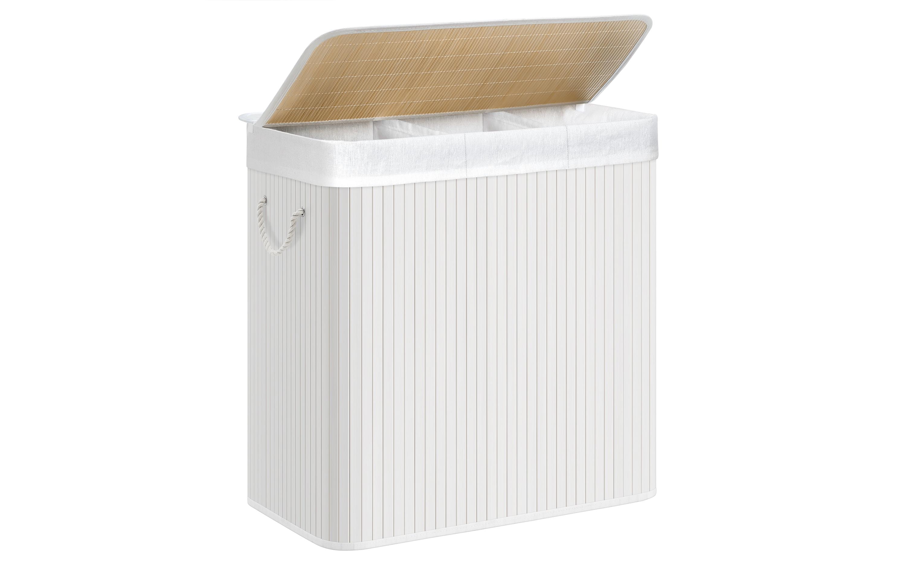 Songmics Wäschekorb mit Deckel 150 l, Weiss