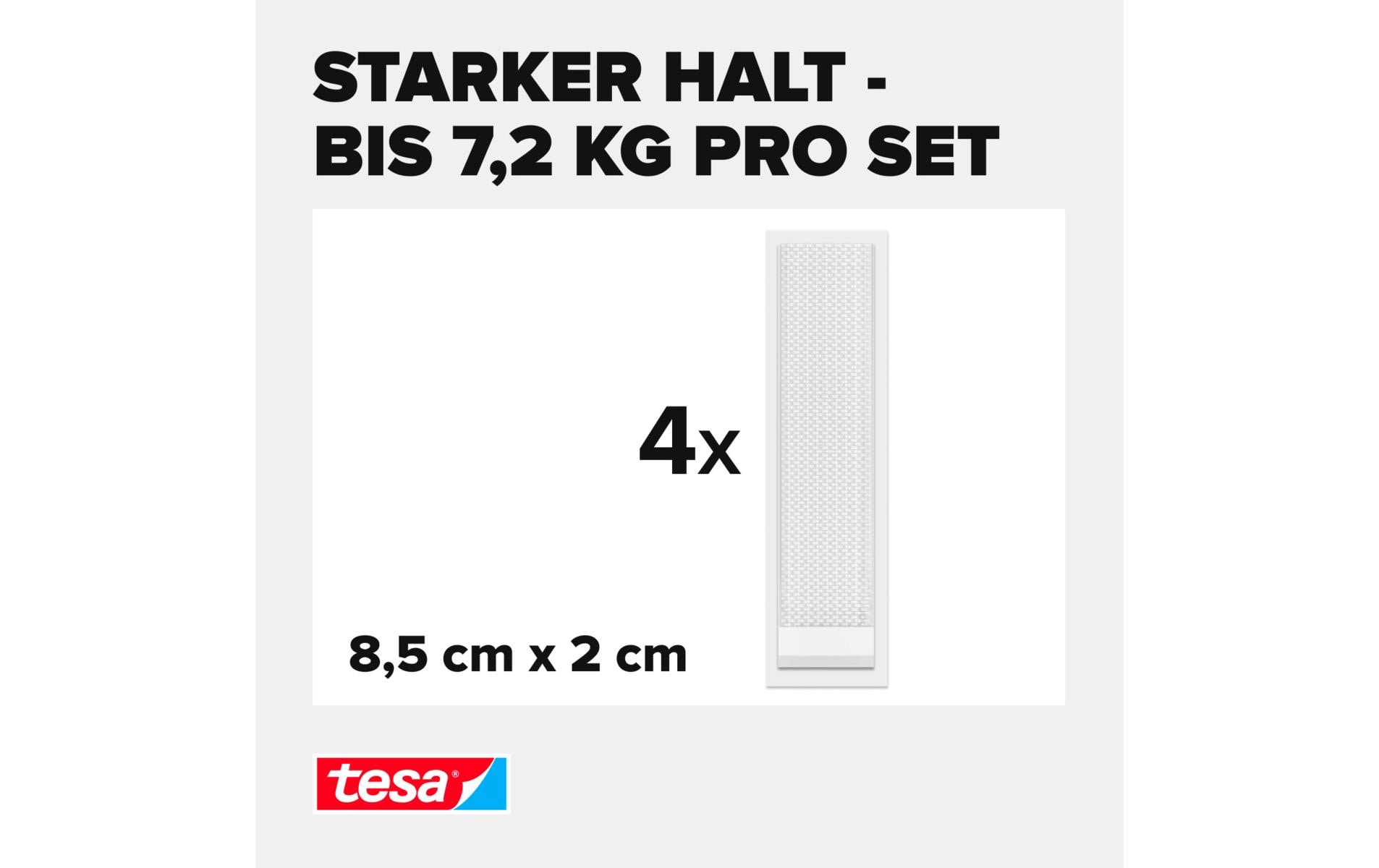 tesa Montagestreifen Powerstrips CLICK Large 4 Paar, 7.2 kg