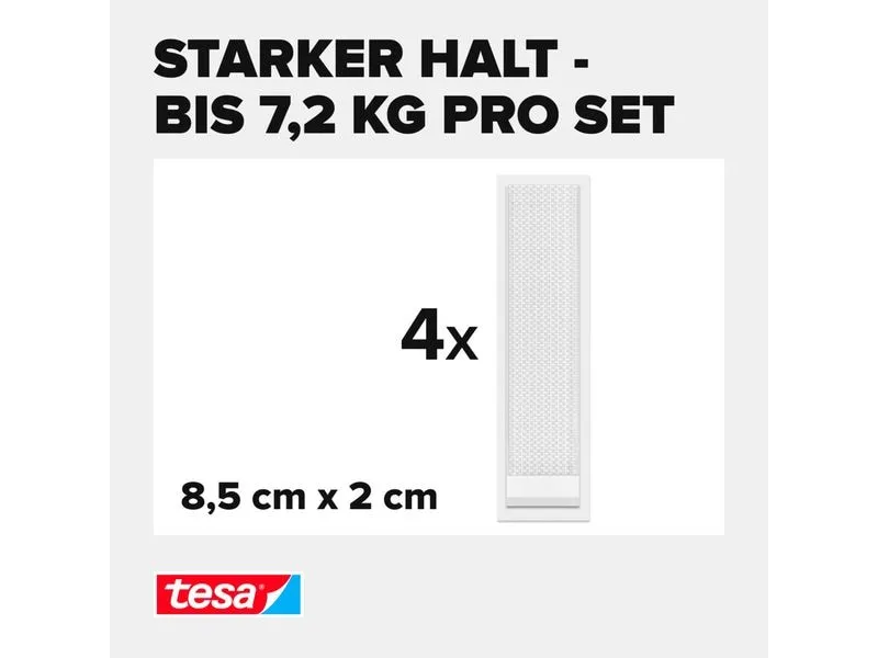 tesa Montagestreifen Powerstrips CLICK Large 4 Paar, 7.2 kg