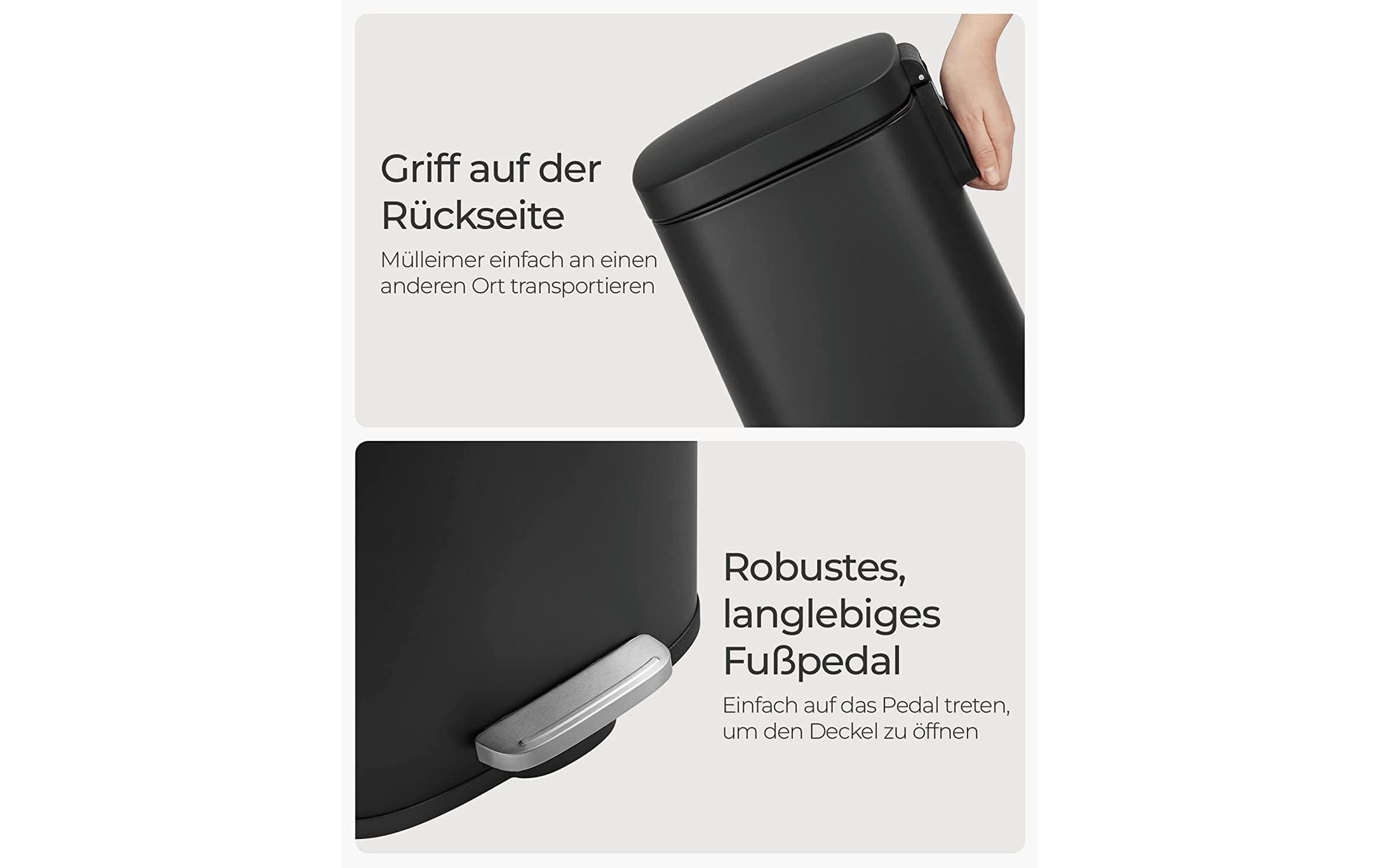 Songmics Abfalleimer 30 l, Grau