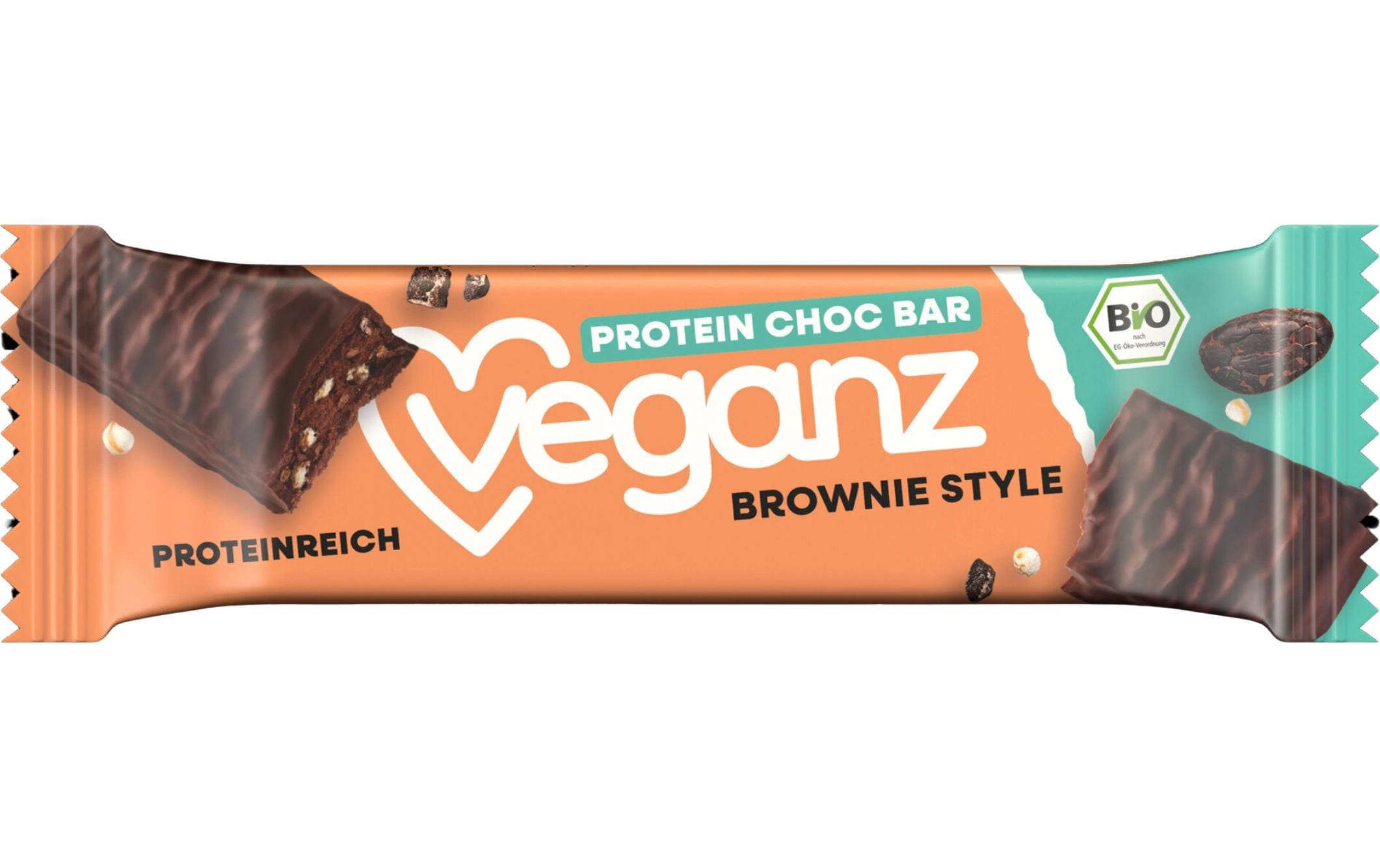 Veganz Riegel BiO HiProtein Brownie Style Brownie, 18 x 50 g