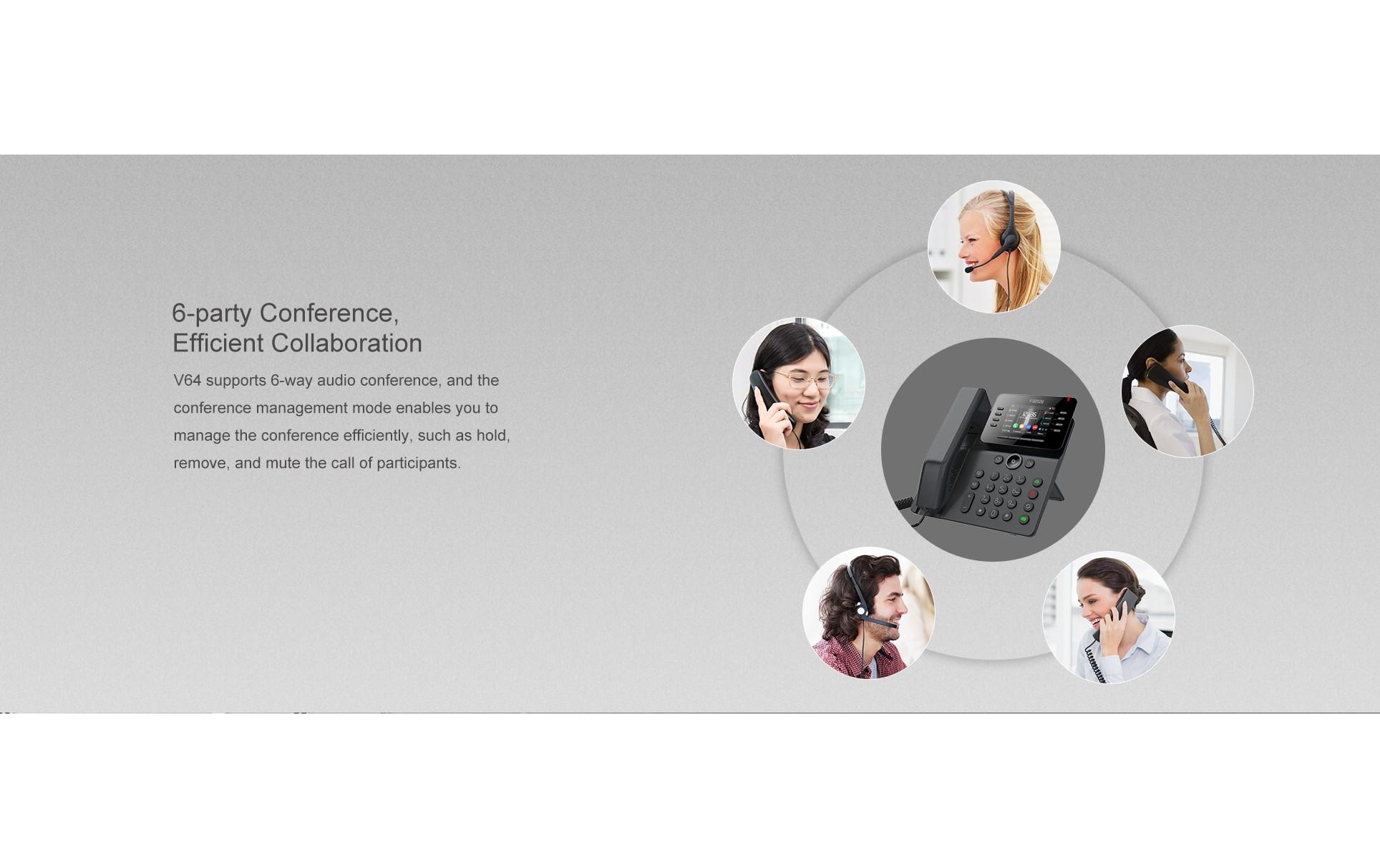 Fanvil Tischtelefon V64 Schwarz Fanvil Tischtelefon V64 Schwarz