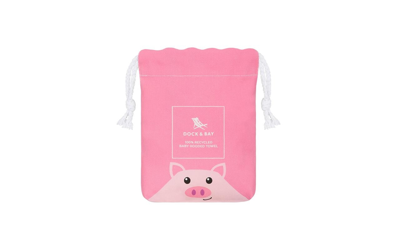 Dock & Bay Baby-Kapuzentuch Pig 75 x 75 cm, Rosa