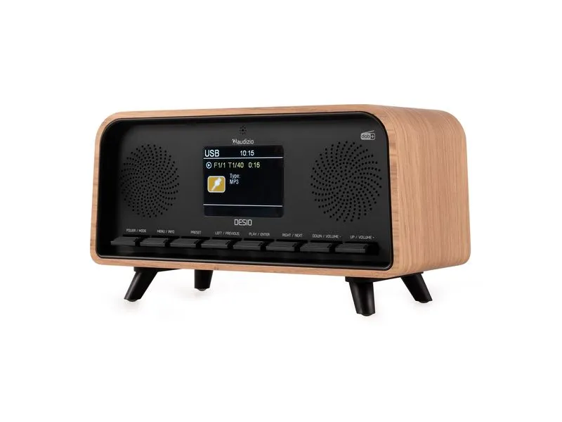 Audizio Desio-LWD Retro DAB+ Radio, Stereo, BT, holzfarben Beige