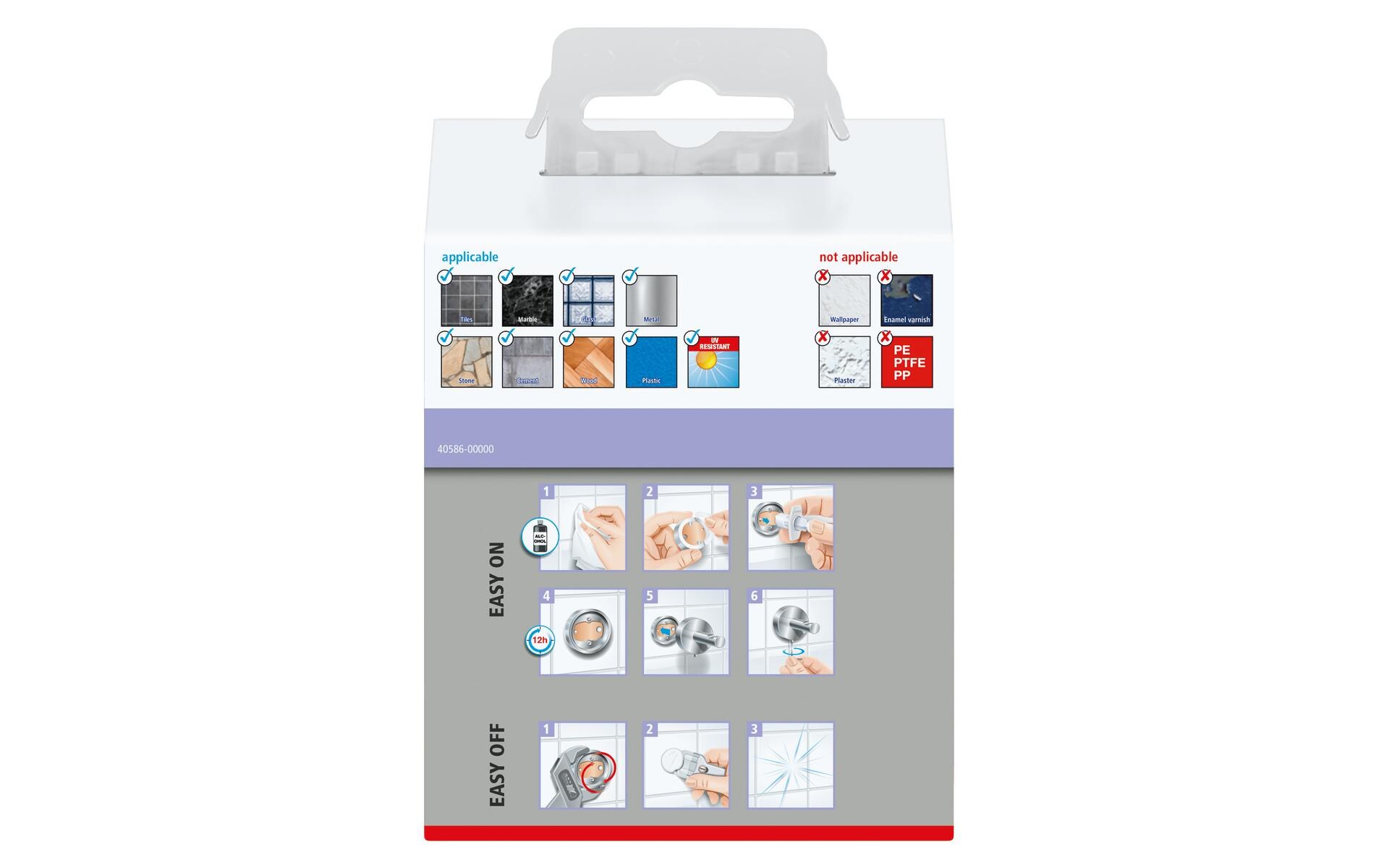 tesa Moon Grey Zahnputzbecherhalter ohne Bohren, grau