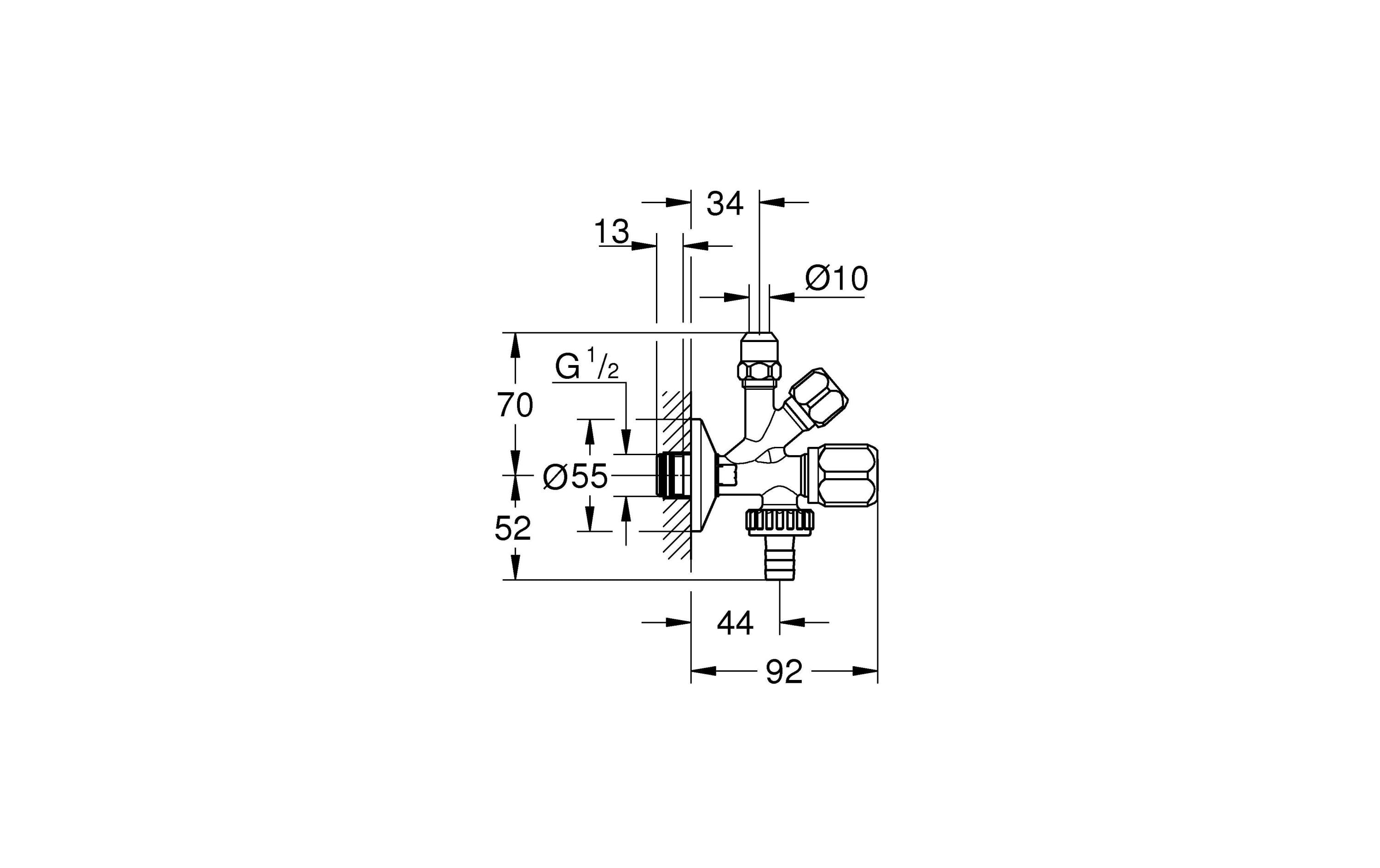 GROHE Eckventil Original WAS 1/2 mit selbstdichtendem Gewinde