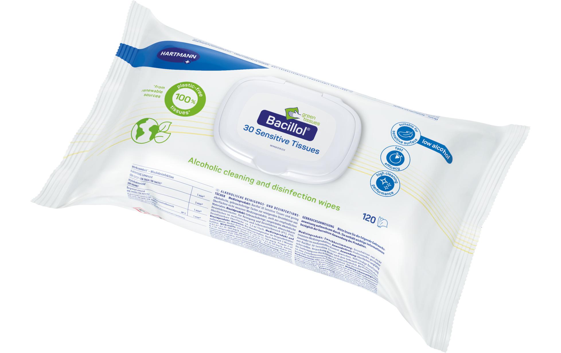 Bacillol 30 Sensitive Green Tissues 120 Stück