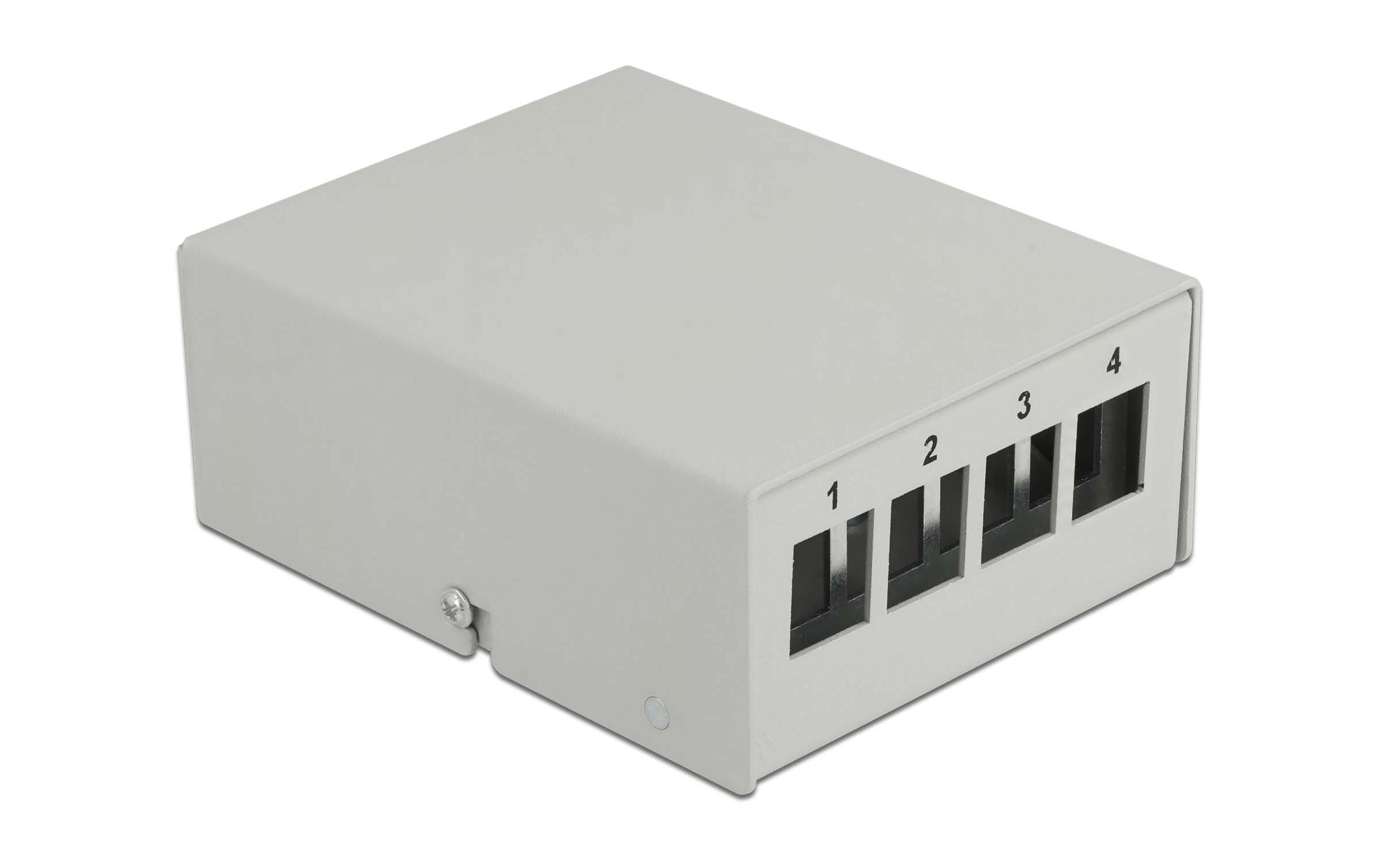 Delock Gehäuse Keystone Patchpanel 4 Port grau Delock Gehäuse Keystone Patchpanel 4 Port grau