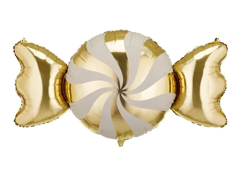 Partydeco Candy Folienballon Beige-Gold 113 x 54 cm