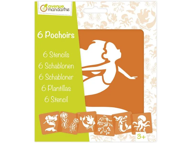 Avenue Mandarine Schablone 15 x 15 cm, Meer