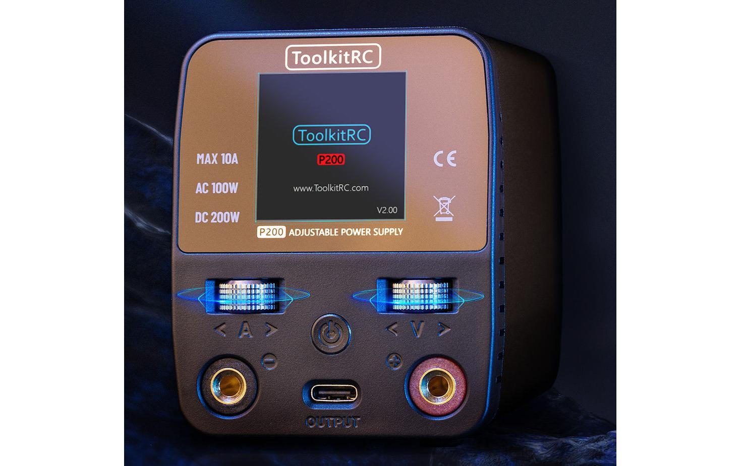 ToolkitRC RC Netzteil P200 V2 100 W 1-30 V DC, USB-C PD 65 W