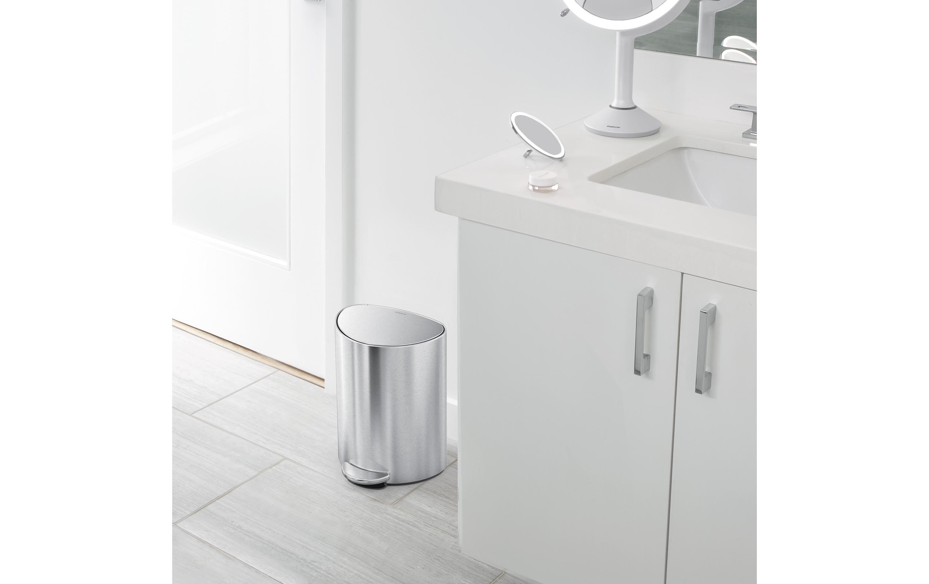 Simplehuman Abfalleimer 6 l, Silber gebürstet