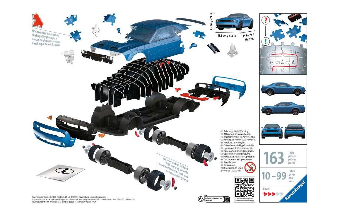 Ravensburger 3D Puzzle Dodge Challenger SRT Hellcat Redeye Widebody