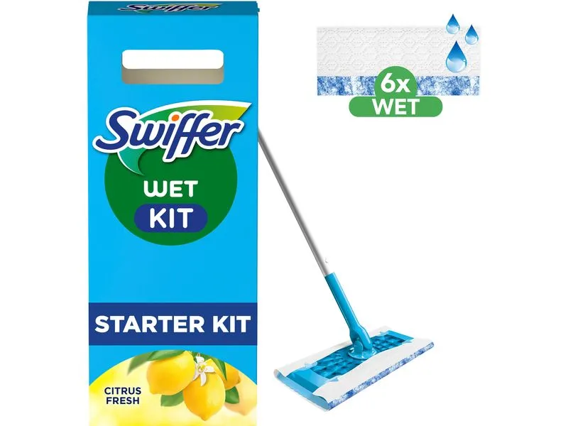 Swiffer Wischmopp Starter-Set 7-teilig, Blau Swiffer Wischmopp Starter-Set 7-teilig, Blau