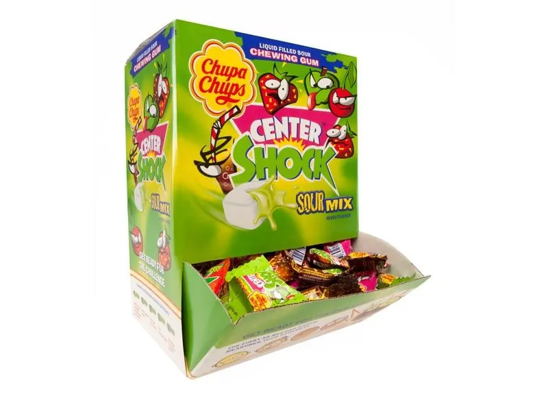 Chupa Chups Kaugummi Gum Center Shock Sour 800 g Chupa Chups Kaugummi Gum Center Shock Sour 800 g