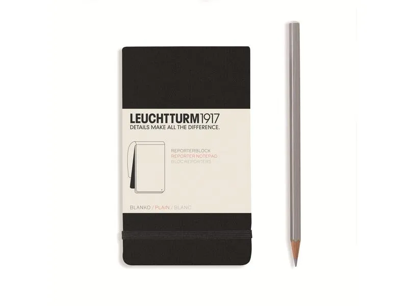 Leuchtturm Notizblock Reporter A6, Blanko, Schwarz Leuchtturm Notizblock Reporter A6, Blanko, Schwarz