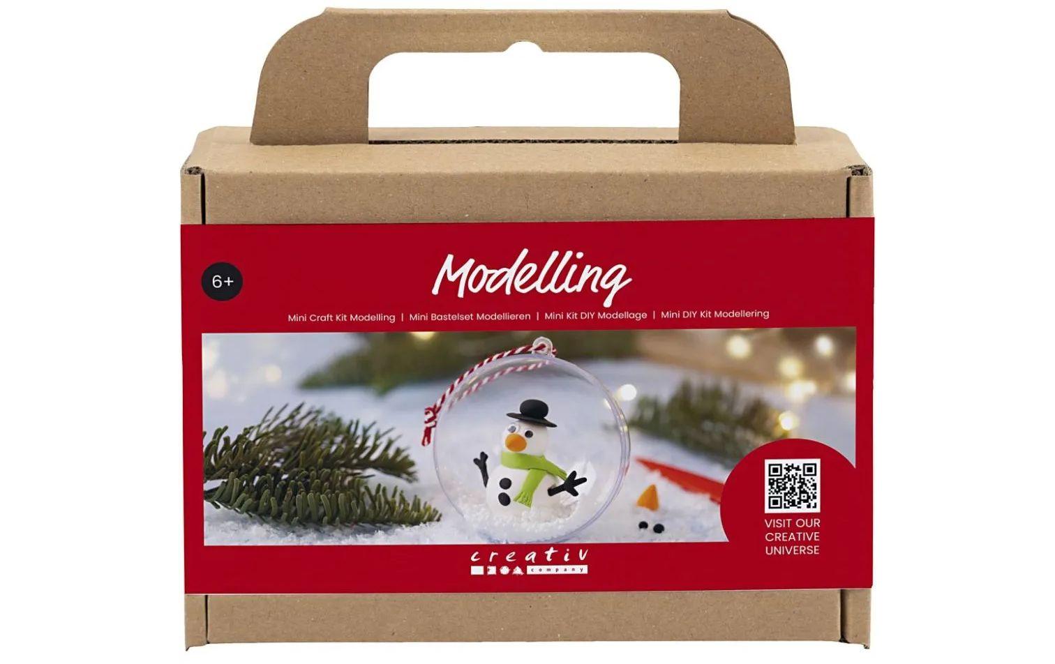 Creativ Company Bastelset Modellieren Weihnachtskugeln, Schneemann