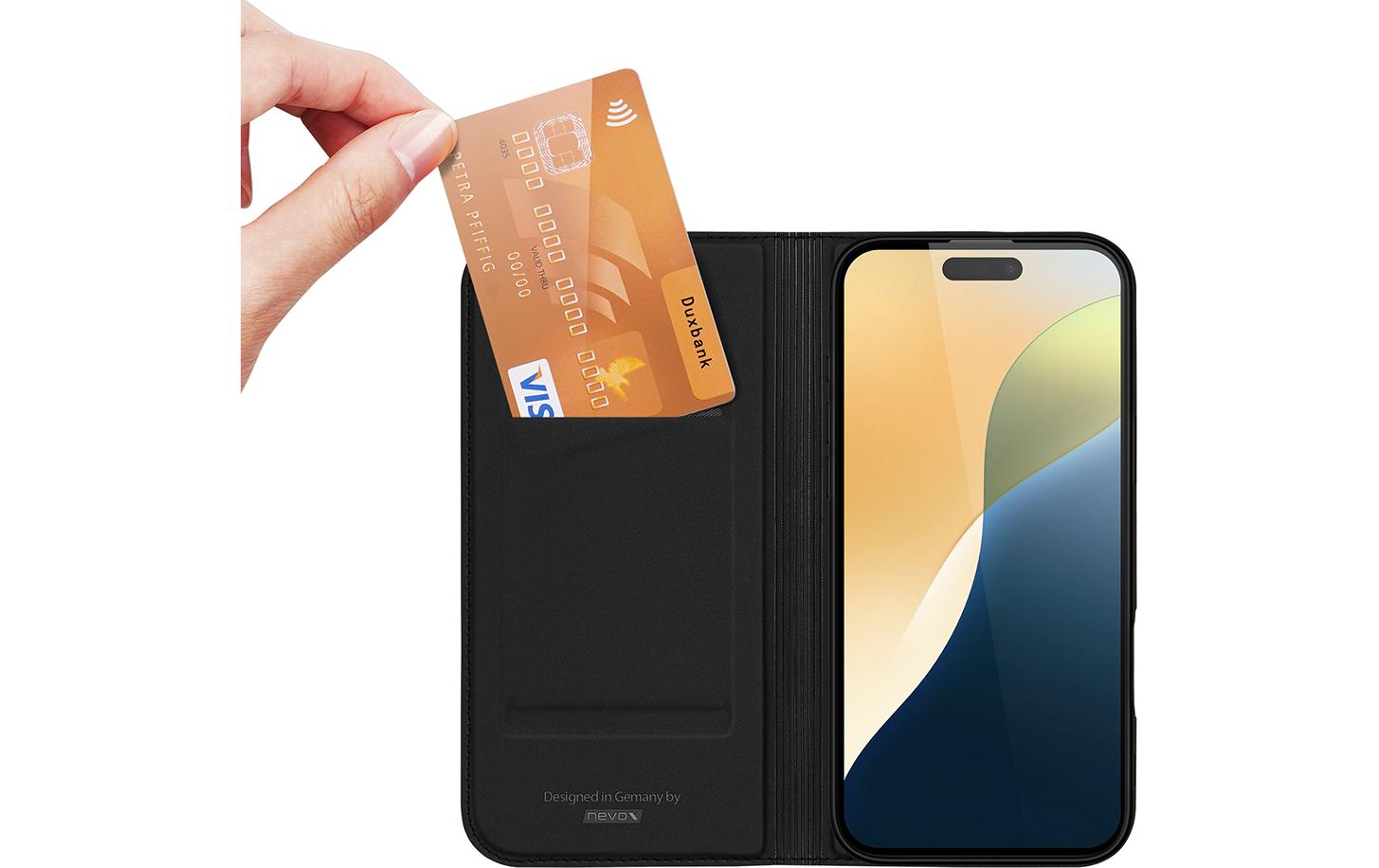 Nevox Book Cover Vario Series iPhone 16 Plus Schwarz