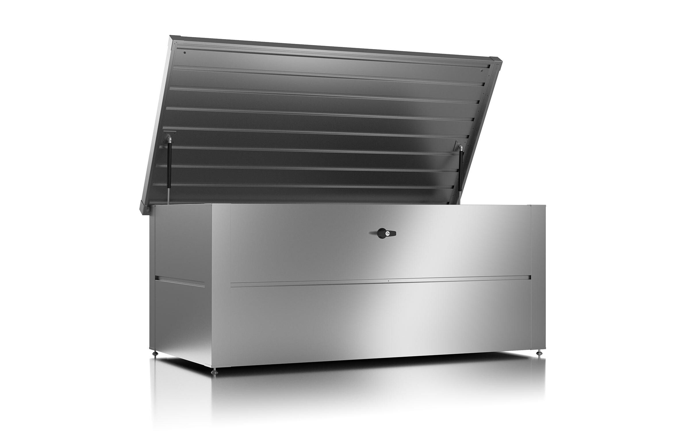 Colibri Gartenbox M mit Schloss, 165 x 85 x 73 cm, Silber Colibri Gartenbox M mit Schloss, 165 x 85 x 73 cm, Silber