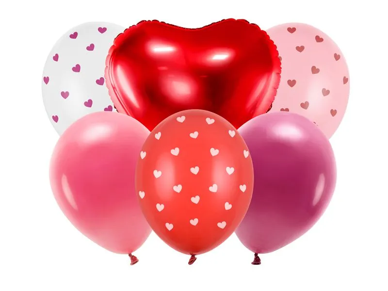 Partydeco Be Mine Valentine Rosa/Rot, 30 cm, 6 Stk Partydeco Be Mine Valentine Rosa/Rot, 30 cm, 6 Stk