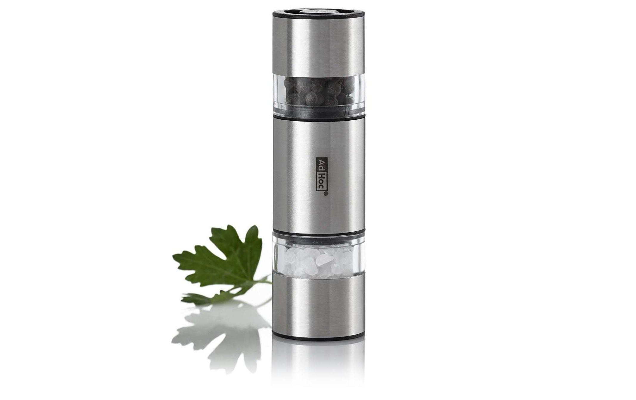 AdHoc Salz- oder Pfeffermühle Duomill Mini MP12 11.5 cm, Silber
