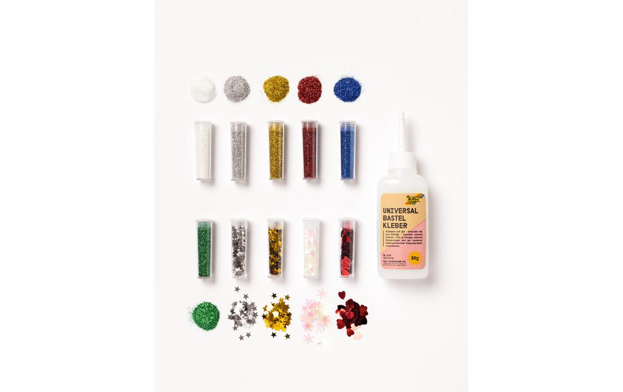 Folia Bio Glitzer- und Pailletten-Set Mehrfarbig 11-teilig