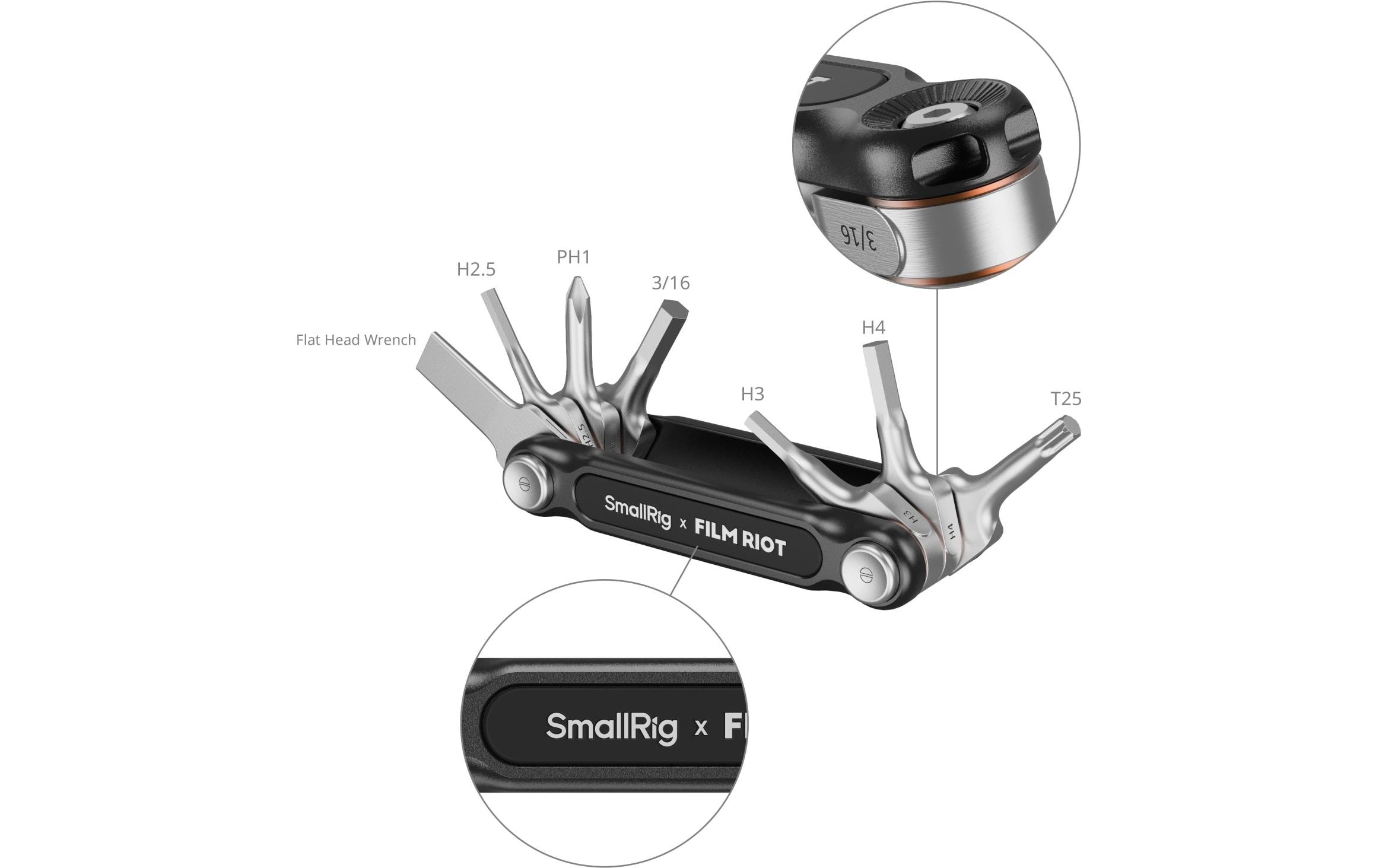 Smallrig 7-in-1-Klappschlüsselsatz Schwarz