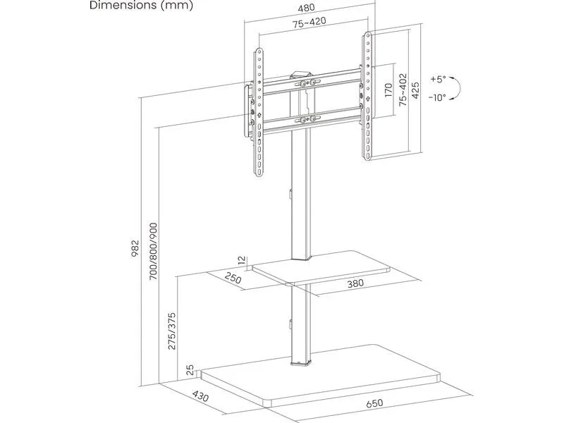PureMounts Standfuss PM-TVS-21 Weiss