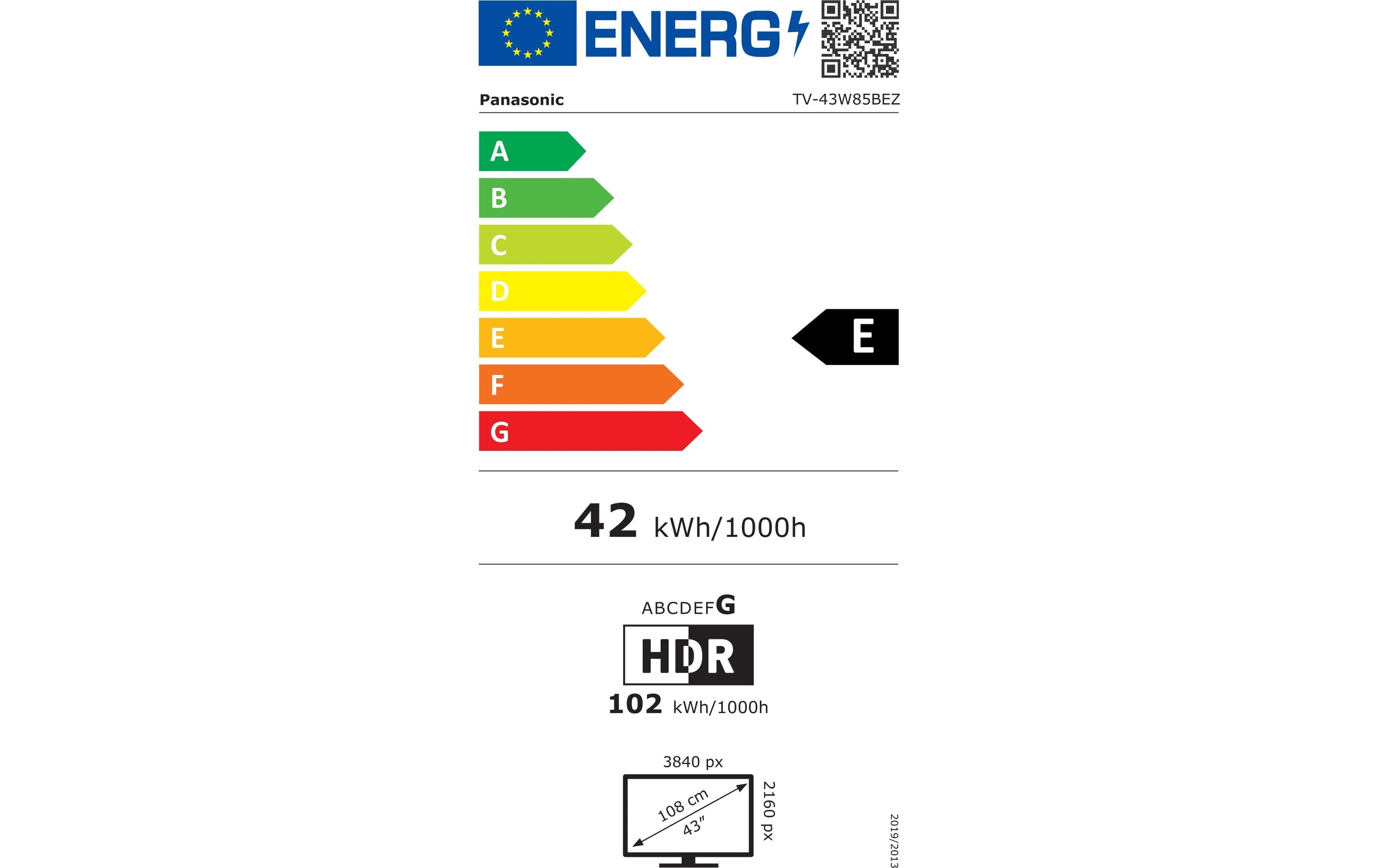 Panasonic TV TV-43W85BEZ 43, 3840 x 2160 (Ultra HD 4K), QLED