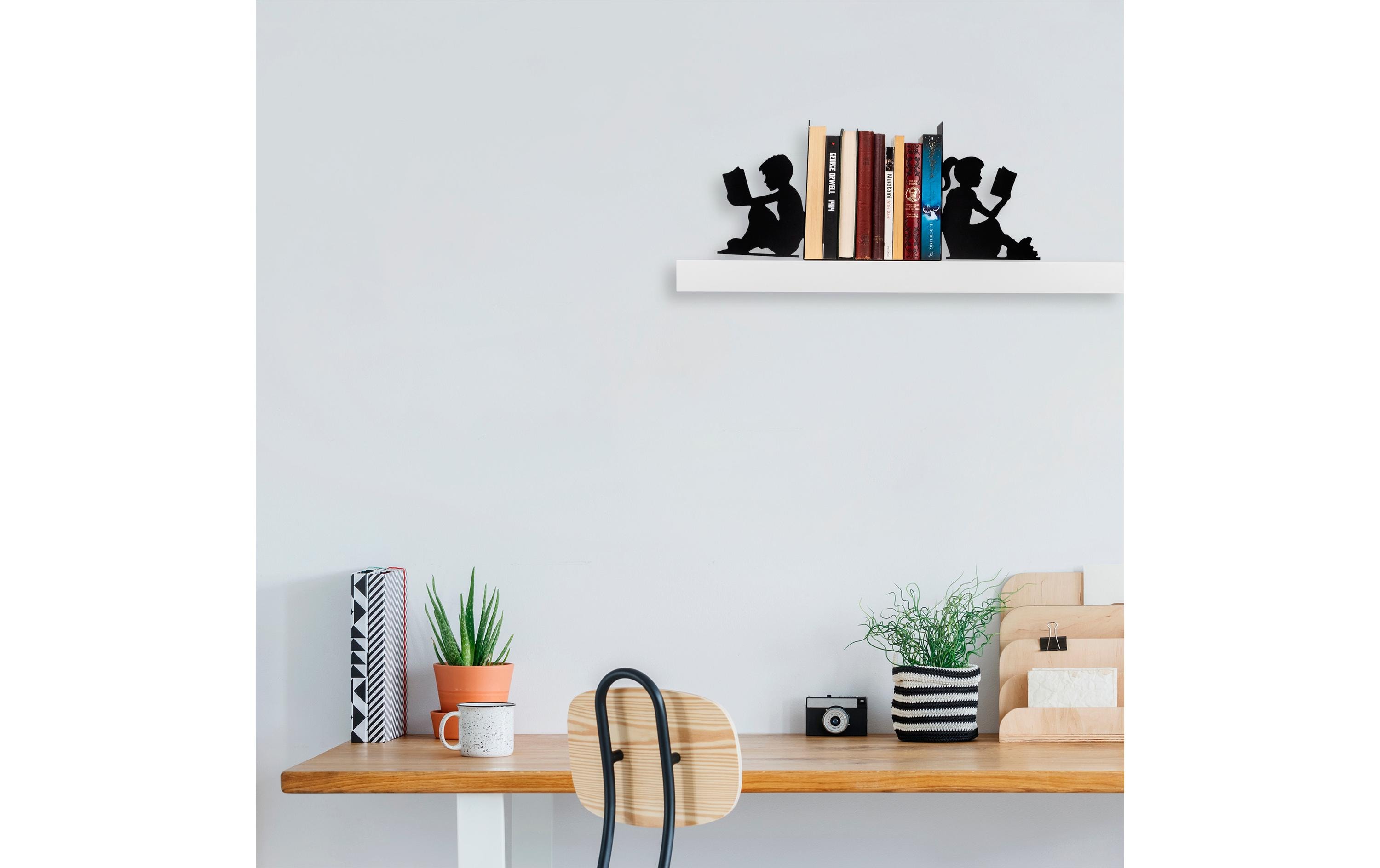 Wallxpert Buchstützen-Set Kinder Schwarz Wallxpert Buchstützen-Set Kinder Schwarz