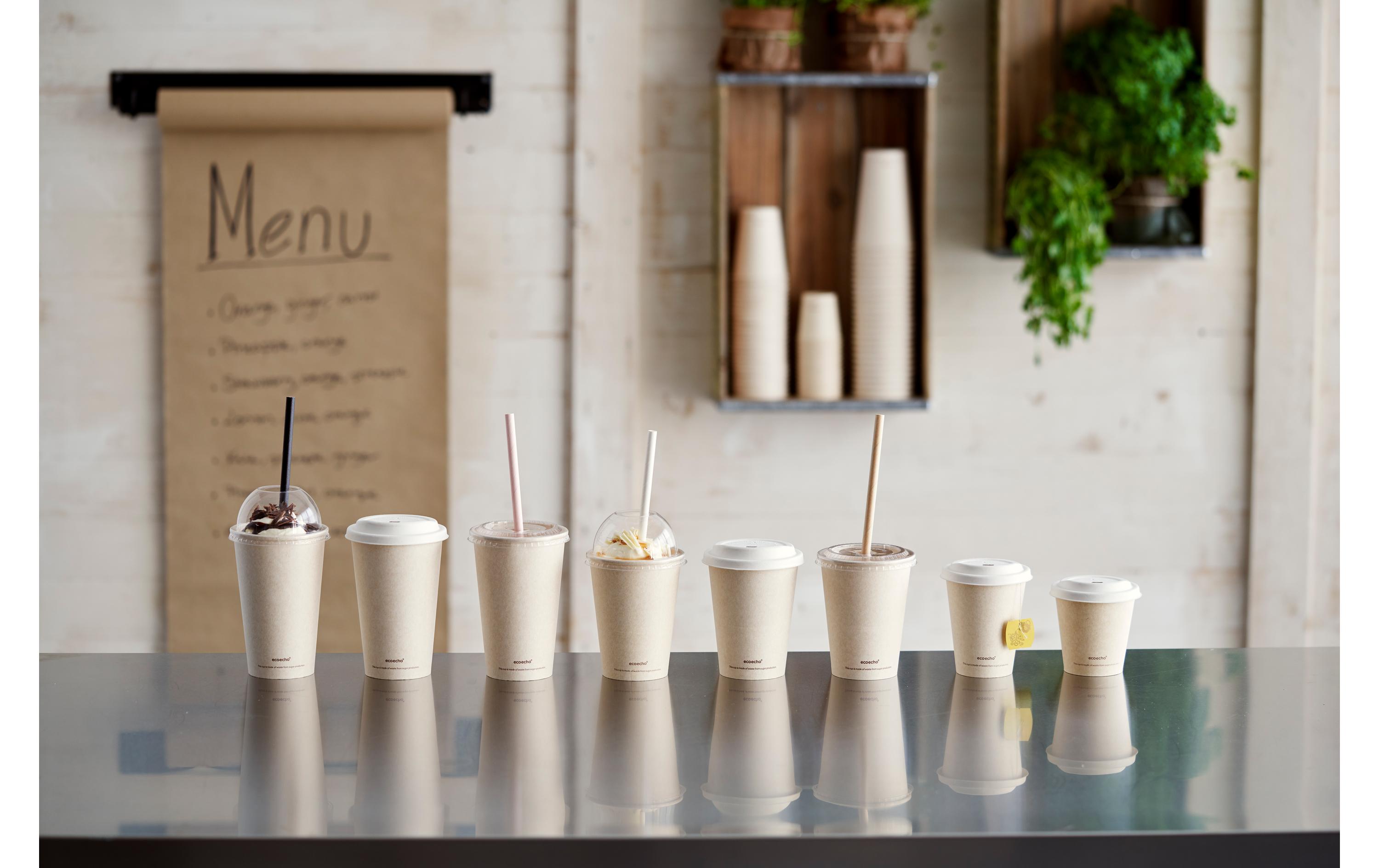 BioPak Einwegbecher Breeze 350 ml, 50 Stück, Braun