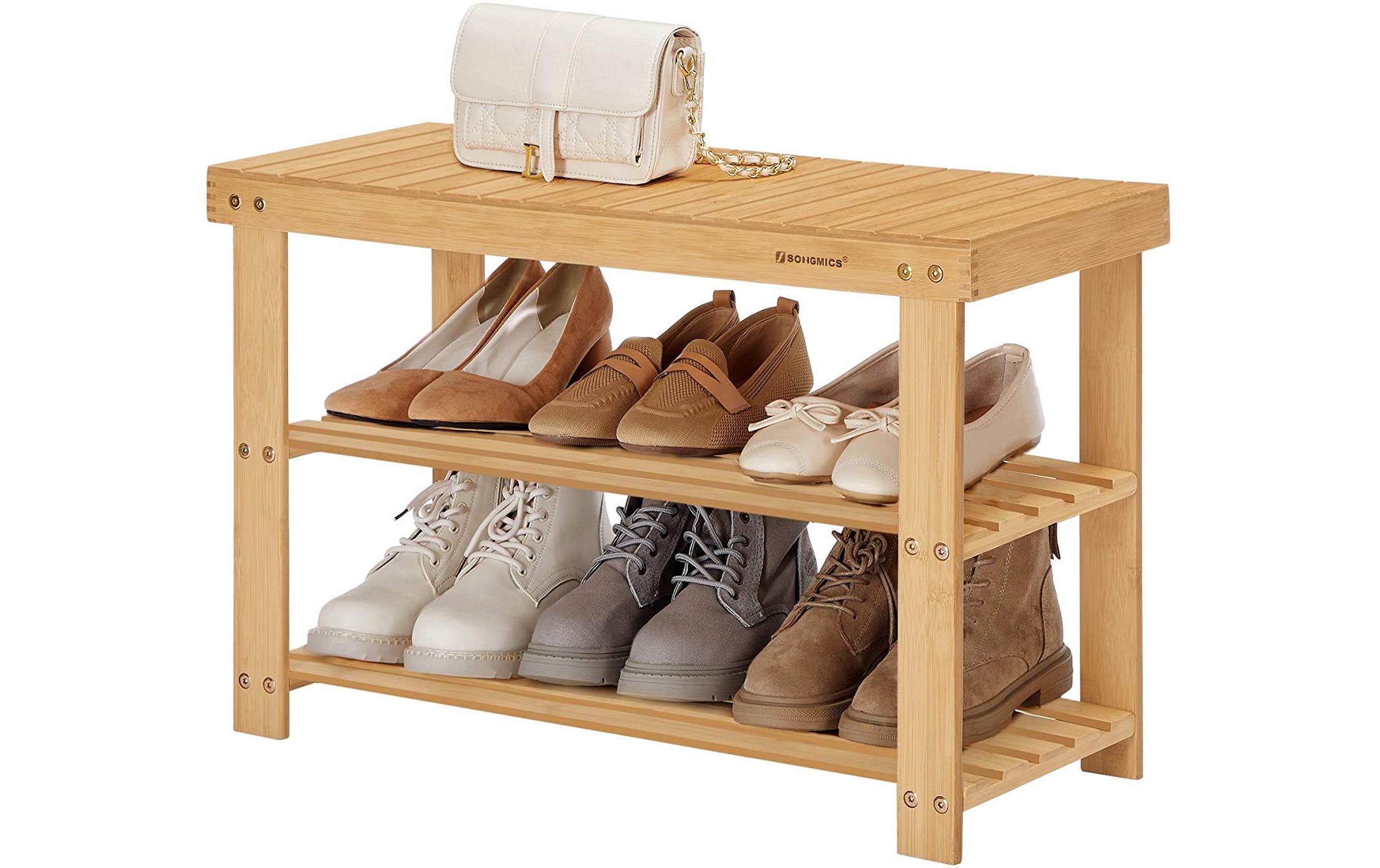 Songmics Schuhregal aus Bambus, Nature