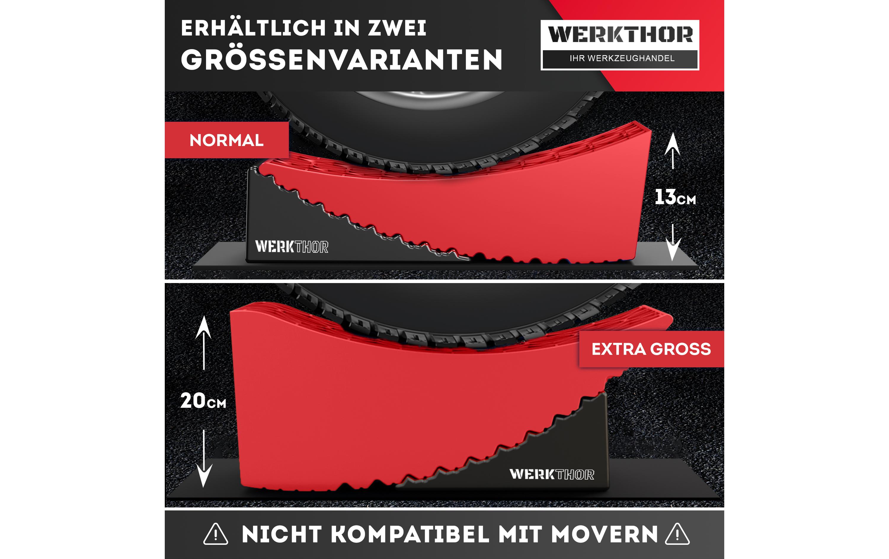 Werkthor Stufenlose Auffahrkeile 2er Set, Rot
