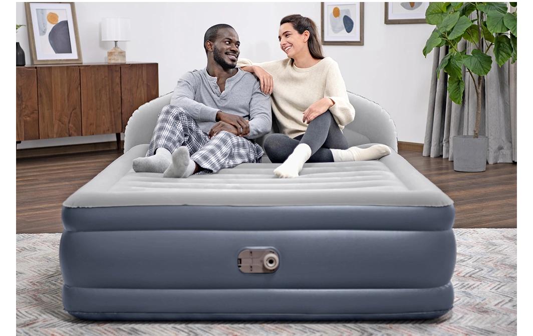 Bestway Luftbett Tritech Loungelux Headboard Blau/Grau, 229 x 152 cm