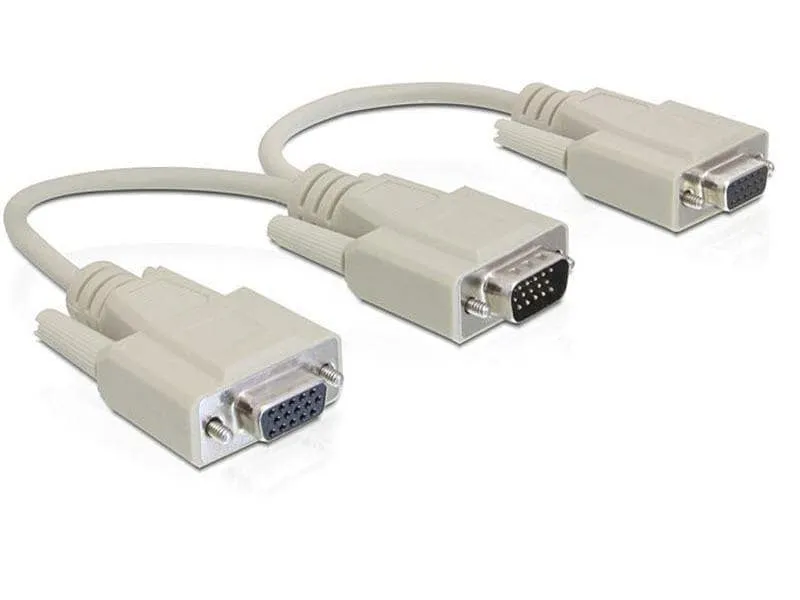 Delock 2-Port Signalsplitter VGA – VGA, grau Delock 2-Port Signalsplitter VGA – VGA, grau