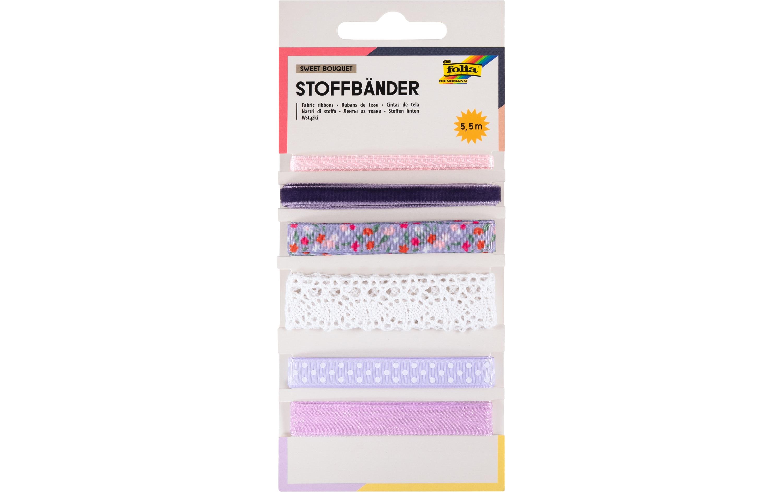 Folia Textilband Sweet Bouquet 5.5 m, Mehrfarbig, 6 Stück Folia Textilband Sweet Bouquet 5.5 m, Mehrfarbig, 6 Stück