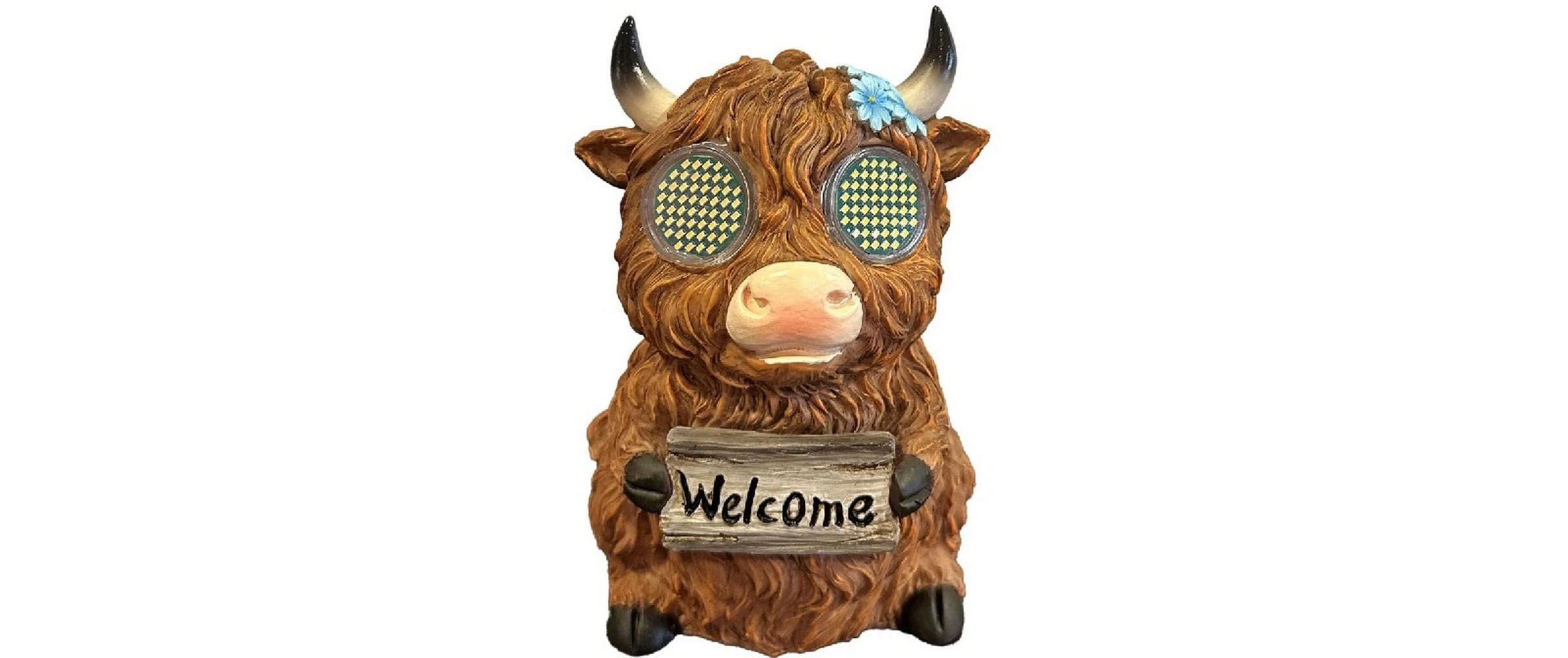 Dameco LED Solar Hochlandrind mit beweglichen LED Augen