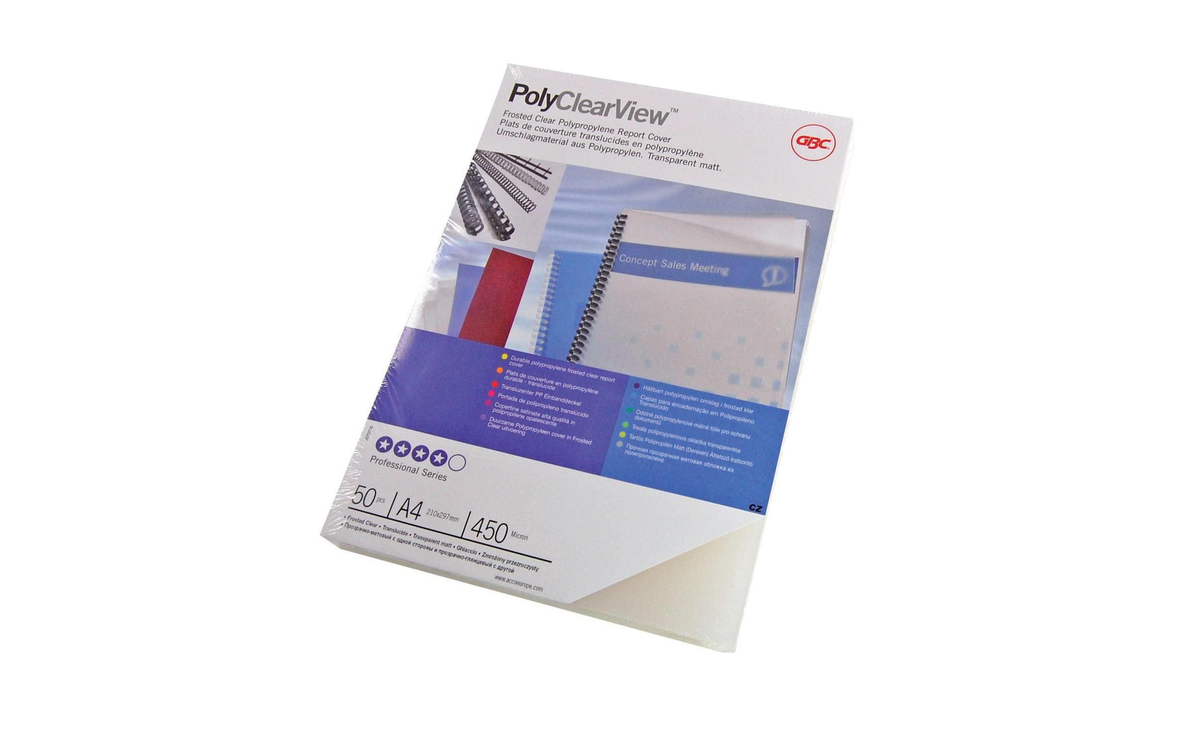 GBC Einbanddeckel PolyClearView A4, 300 µm, 100 Stk., Transp.